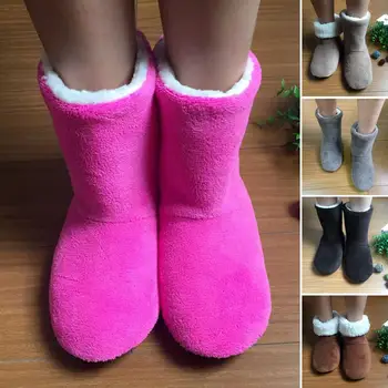 1 Pár Pekne Domov Boot Ponožky Non-slip Umývateľný Winter Boot Ponožky Zimné Tepelné Ženy Muži halová Obuv Ponožky