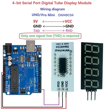 10PCS 4bit UART TTL Sériový Port 7Seg LED Digitálne Trubice Display Modul pre MCU AVR PIC RAMENO STM32 Elektronické hobby KUTILOV