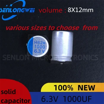 10Pcs SMD pevné kondenzátory 1000uf 6.3 v objeme 8x12mm pevné kondenzátory mieste cena kvality