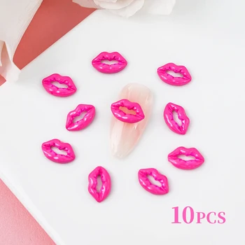 10Pcs Červená/Ružová Luxusné Pery 3D Nail Charms Romantické Valentine 'Deň Očarujúce Červené Pery S Luxury Diamond Manikúra Pery &*&