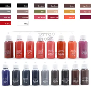 15ml Tattoo Ink Farba Atramentu Pigment pre Semi Trvalé Telo Obočie, Očné linky, Lesk na Pery Odtieň make-up Dodávky Permanentného make-upu
