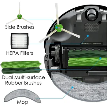 18PCS pre iRobot Roomba Combo J7+ Robotický Vysávač Príslušenstvo Gumy Kefy HEPA Filtre Bočné Kefa Mop Handričkou