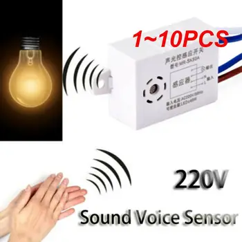 1~10PCS Nové 220V Zvuku Hlasu Senzor Prepínač Krytý Intelligent Auto On Off Spínač Svetiel Automatické Ovládanie Hlasom Senzor Detektora