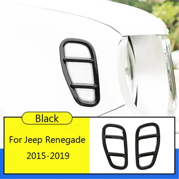 2 X Chránič Boku Lampa Zahŕňa Odtlačkový Dekor Výbava Pre Jeep Pre Renegade 2015-2019 Bočné Svetlo Kryt Čierny Auto Vonkajšie Príslušenstvo