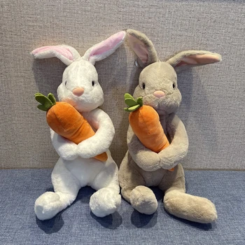 20 cm Roztomilý Objatí Mrkva Bunny Doll Malý Biely Králik Plyšové Hračky Bábiky veselú veľkú noc Party Dekorácie Pre Domov detský Prospech Dary