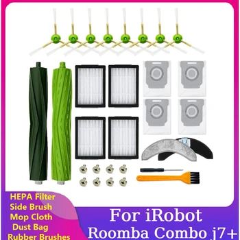22PCS Náhrada Za Irobot Roomba Combo J7+ Vysávač Gumy Kefy a Filtre, Bočné Kefa Mop Handričkou Vrecka na Prach