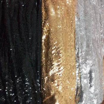 24cmX20cm Kovu Oka Textílie, Kovové tkaniny Kovové Sequin Sequined Tkaniny, Záclony Námestie GOLDEN SILVER BLACK domáce dekorácie