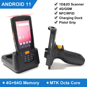 4 palcový Robustný PDA Android 11 4GB+64GB 1D 2D Skener, Čítačka Čiarových kódov 4G WiFi GPS Sklade PDA Data Collector Zásob