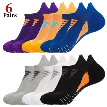 6Pairs/ Mužov Ponožky Športové Bežecké Ponožky Outdoor Rýchle Sušenie Futbal Ponožky Trend Fitness Plytké Úst Krátkej Trubice Non-slip Ponožky