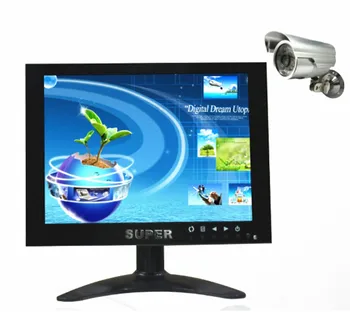 8 Palcový Dotykový Displej LCD Monitor Pre CCTV Kamera VGA, AV Vstup BNC