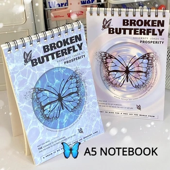 A5 In American Black Butterfly Vody Zvlnenie Notebook Vodorovná Čiara Loose Leaf Zvitku Knihy Dievča Vestník Umenie Office Príslušenstvo