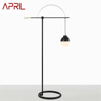APRÍL Nordic Vintage Poschodí Lampa Postmoderných Tvorivé Čierne Jednoduché Retro LED Stojí Svetlo pre Domáce Obývacia Izba, Spálňa Decor