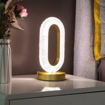 Crystal Stolové Lampy, Nočné Nočné Svetlo Nastaviteľné Luxusné Nordic Čítanie Office Svetlo 1PCS 3 Farby LED Akryl Bar Dekorácie