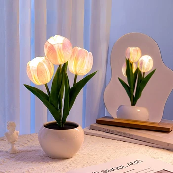 Darček k narodeninám pre Praktické Kytice pre Nevesty a Priateľov Senior Nika Tulipán Malé Nočné Lampy, Deň matiek, Dekorácie