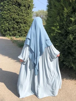 Dlho Khimar Ramdan Eid Moslimských Dlho Hidžáb Headcarf Ženy Jeden Kus Khimars Jubha Islamské Oblečenie Hijabs Musulman Modlitba Odev