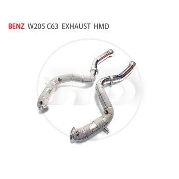 HMD Výfukového potrubia Downpipe pre Benz W205 C63 AMG Auto Príslušenstvo S katalyzátora Hlavičky Bez mačka rúry