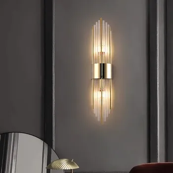 Jednoduché LED Nástenné Svietidlo Svetlo Luxusné Crystal Spálňa Posteli Nástenné Svietidlo Obývacia Izba Pozadí Steny Štúdia Chodby, Zrkadlo Osvetlenie