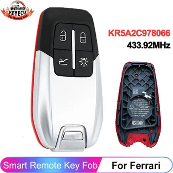 KEYECU 4 Tlačidlá Smart Key 433MHz 4A Čip FCC ID: KR5A2C978066 Diaľkové Fob Pre Ferrari 458 588 488GTB LaFerrari 2014 - 2020