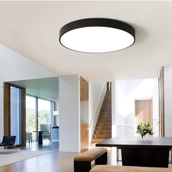 LED modernej Bielej a Čiernej farbe stropné svietidlá akryl stropné svetlá pre kuchyňa, obývacia izba, spálňa štúdia koridoru hotelová izba