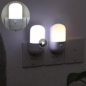 LED Plug-in Nočné Svetlo 3W Energeticky úsporné Kŕmenie Zásuvky Lampa Pre Izba Dekor Dve farebné Vnútorné Spálňa Posteli EÚ a USA Plug Svetlo
