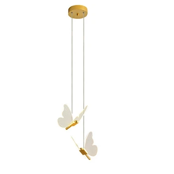 Motýľ LED Svetiel Prívesok Nordic Zlaté Posteli Luster Osvetlenie Pre Obývacia Izba, Spálňa, Nočné Lampy