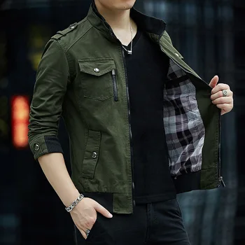Na jar a na jeseň pánske sako módnej značky mužov mládež kórejská verzia bežné kabát módne športové cargo oblečenie