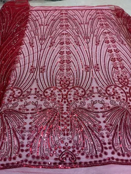 Najnovšie Sequin Textílie 2023 Korálkové Čipky Textílie Vyšívaný Tyl Oka Textílie Šitie Afriky Čipky Textílie pre Svadobné Party