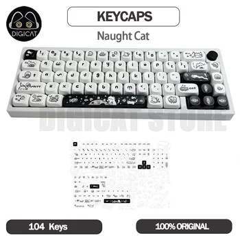 Nic Mačka Čierna Biela Keycap 140 Kľúčov PBT Keycaps MOA Sublimačná Pre Hráčov Mechanické Klávesnice Keycaps Doplnky, Darčeky