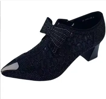 Nové Duté Oka Vysoké podpätky dámske Letné Módy Drahokamu Päty Ukázal Prst Black Bow Sandále Ženy Sandále veľkosť