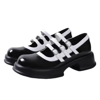 Originálne Kožené Čierne Dámske Lolita Topánky Mary Janes Žena Platformu Japonskej Módy Roztomilý Strany Topánky Pracky Študent Topánky Čerpadlá