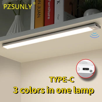 PZSUNLY Pod Skrinku Svetelný Senzor Pohybu Svetelný Ultra-tenký LED Na Kuchynskej linky, Spálne, Šatník, Vnútorné Osvetlenie TYP-C, USB