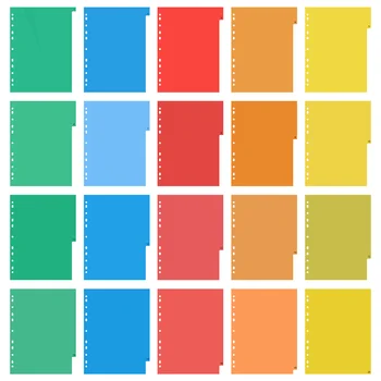 Stránky A4 Farebný Index Stránky Klasifikované Lables Plastové Kartu Deliče Karta papier, aby sa zabránilo ohýbanie(Farba Tlačené Číslo)