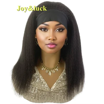 Syntetické Yaki Rovné Vlasy Parochňa S Čelenka Stredná Dĺžka Kvalitných Prírodných Afro Rovno Ženy Vlasy Parochňa
