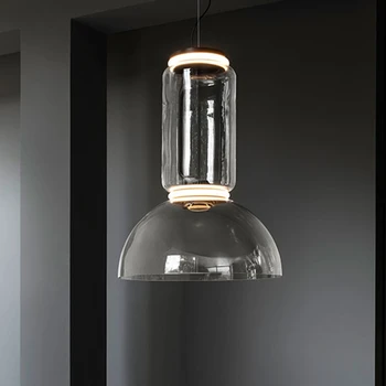 Talianska Dizajnérka Nordic Sklom Odtieň Led Prívesok Lampy Minimalistický pre život Tabuľka Jedáleň Luster Domov Osvetlenie Zariadenie