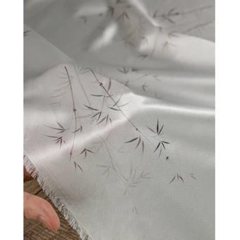 Textílie Široký 150cmx5cm Biely Atrament Papradie Pribrala Vertikálne Hladké Národnej Štýle DIY Tričko Kabát Jarné a Letné Oblečenie Culottes