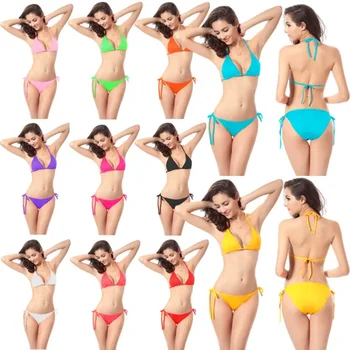 V lete roku 2023 Micro Bikini Nové Plavky Sexi 13 Farieb Farbou Pláži, Plávanie, Dovolenka jednofarebné dámske Plavky Bikiny Nastaviť