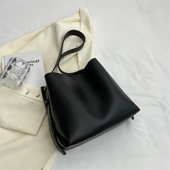 Veľkú kapacitu Jeden Ramenní Taška Pre Ženy 2023 Nové Módne Vedro Vrece Luxusné Dizajnér PU Kožené Tote bag Femal Messenger Taška