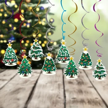 Vianočné Dodávky Troch-dimenzionální Papier Vianočný Stromček Špirála Prívesok Mš Tvorivé Vianočné Cartoon Špirála Nastaviť