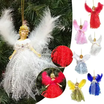 Vianočné Plyšové Angel Girl Bábiky, Ozdoby na Vianočný Strom Prívesok Závesné Dekorácie Pre Domov Nový Rok Dekor Dodávky 2024 Deti F6Y1