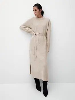 Éterické MD 2023 jeseň nový štýl Pásu výbava dlho žien jednoduchý štýl pletené šaty
