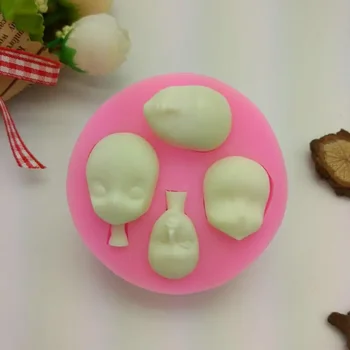 1 Ks 3D Ženy Čelia Mäkká Hlina Formy Nástroje Univerzálny Silikón Fondant Tortu Keramiku, Ručne vyrábané 4 Typy Veľkosť urob si sám