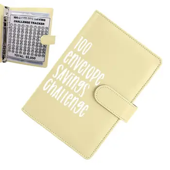 100 Obálky Výzvou Binder Pár Výzvou Listy Prípade, poznámkový blok PU Kožené Binder Notebook Peniaze Obálky Pre Kancelárie Domov