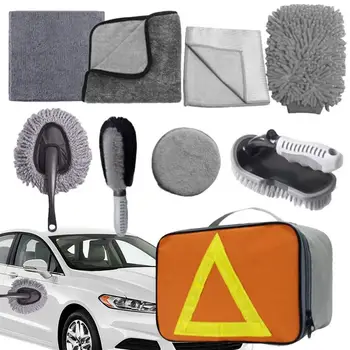 10PCS Umývanie Auta Kit špongie na Riad & Kefy pre Automobilový Leštenie Nástrojov na Čistenie Auta Podrobne Kefy pre Interiér, Exteriér