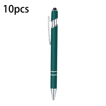10x Kovové Kapacitný Stylus Pen Hladké Guľôčkové Pero 1.0 mm Čierne Guľôčkové Pero s Pen-Klip pre Väčšinu Kapacitný Displej