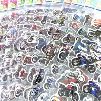 12 Listy/Set Cartoon Motocykel, Vzor Nálepky pre Deti DIY Bublina Pena Scrapbooking Chlapci Darček