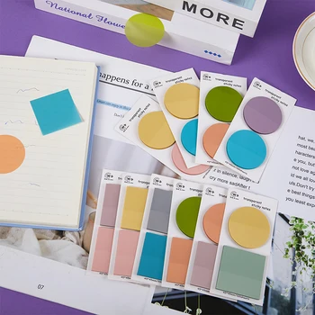 1Set Morandi Farba Transparentná Poznámok Memo Pad Nálepky Denne Do Zoznamu Poznámka Papier Pre Študentov Office kancelárske potreby Dodávky
