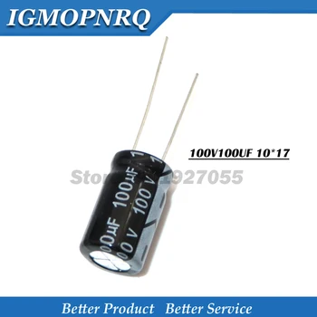 20PCS 100V100UF 10*17 mm 100V 100UF 10*17 100v100 10x17 Hliníkové elektrolytický kondenzátor nové
