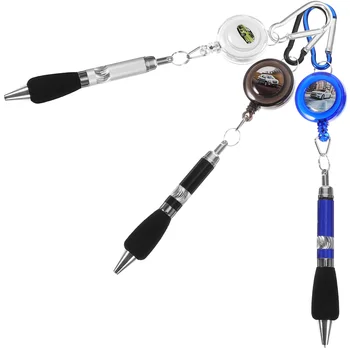 3-v-1 Praktický Vysúvacia Odznak Cievky Pen & Opasok Keychain & Karabína - ks/sada (Zmiešané Farby)