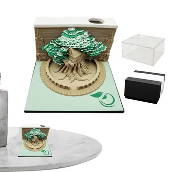 3D Paper Art poznámkový blok Trhať Preč Strom Socha Artropad Memoscape Pásik Papiera Rezbárske Umenie kolaudačné párty Ploche Dekorácie