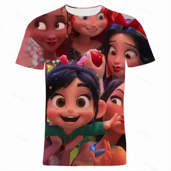 3D Tlač Tričko Pre Chlapca, Dievča Deti Disney Wreck-It Ralph Komiksu, Anime Oblečenie Žien Streetwear Módy pánske tričká, Topy